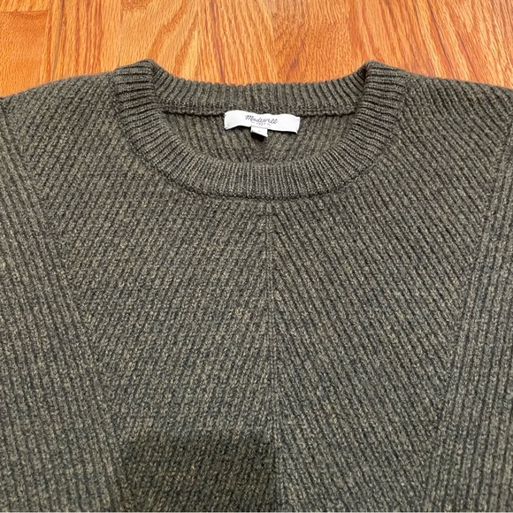 Madewell olive green crewneck textured sweater - Picture 3 of 4